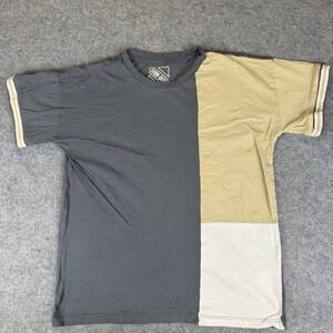 Urbn Dept Boys Colorblock T Shirt Gray Tan Crew Neck Top 12 Yrs